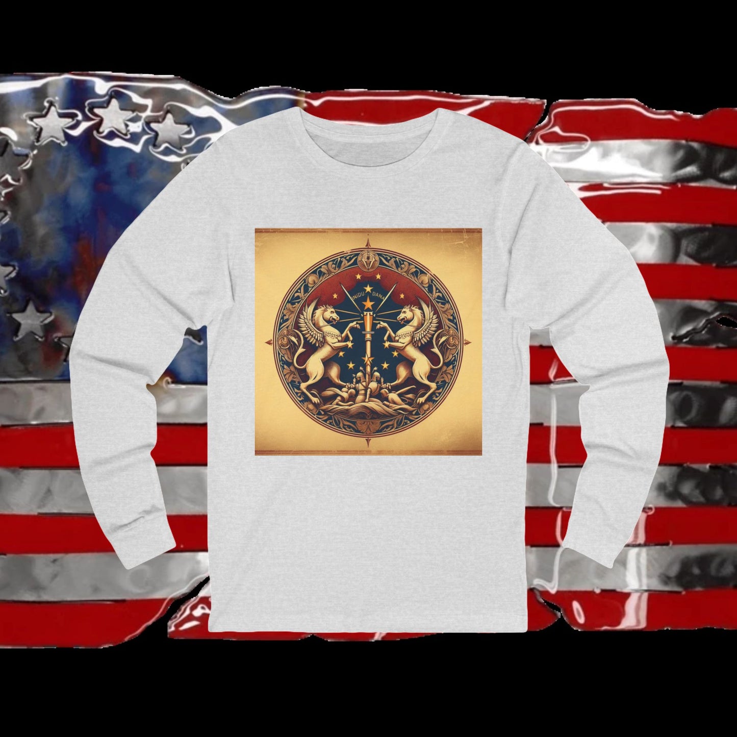 Indiana Vintage Christian Crusader - Unisex Premium Long Sleeve Jersey Tee - 100% Charity - The God Vote Collection by Chris Rabalais