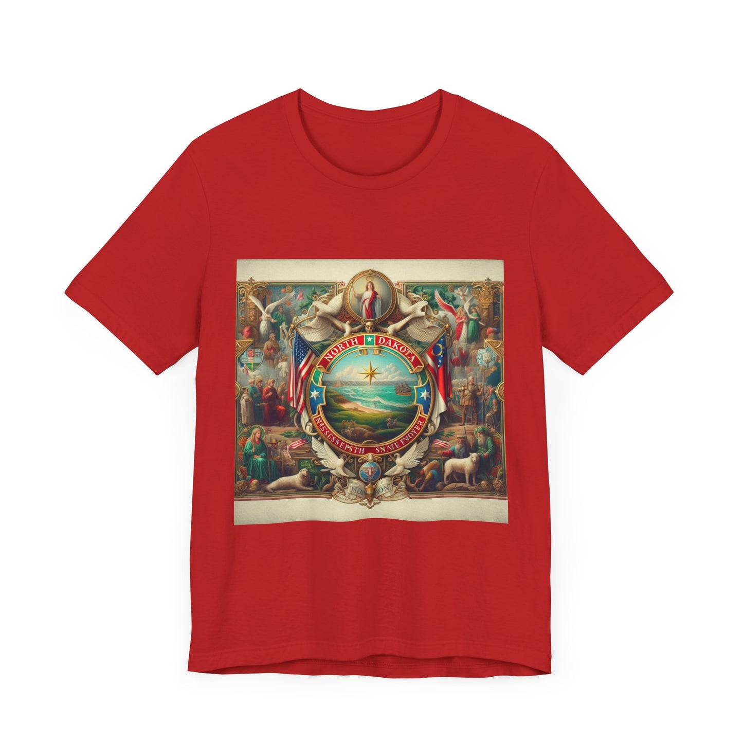 North Dakota Vintage Christian Crusader - Unisex Jersey Tee - USA - 100% Charity Benefit - The God Vote Collection by Chris Rabalais