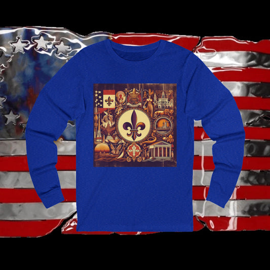 Louisiana Vintage Christian Crusader - Premium Unisex Long Sleeve Jersey Tee - 100% Charity - The God Vote Collection by Chris Rabalais