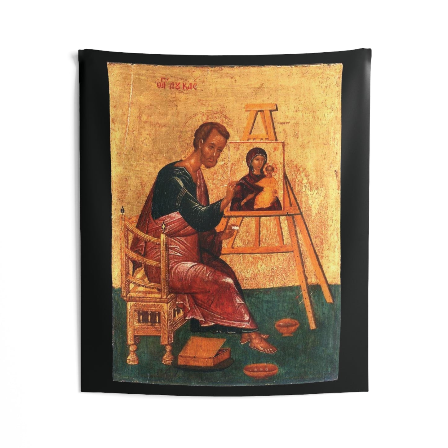 St Luke Paints Icon of Mother of God Hodegetria Byzantine Orthodox Oct 18 Home Decor Tapestry Catholic Christian Bible Scripture Christ Gift