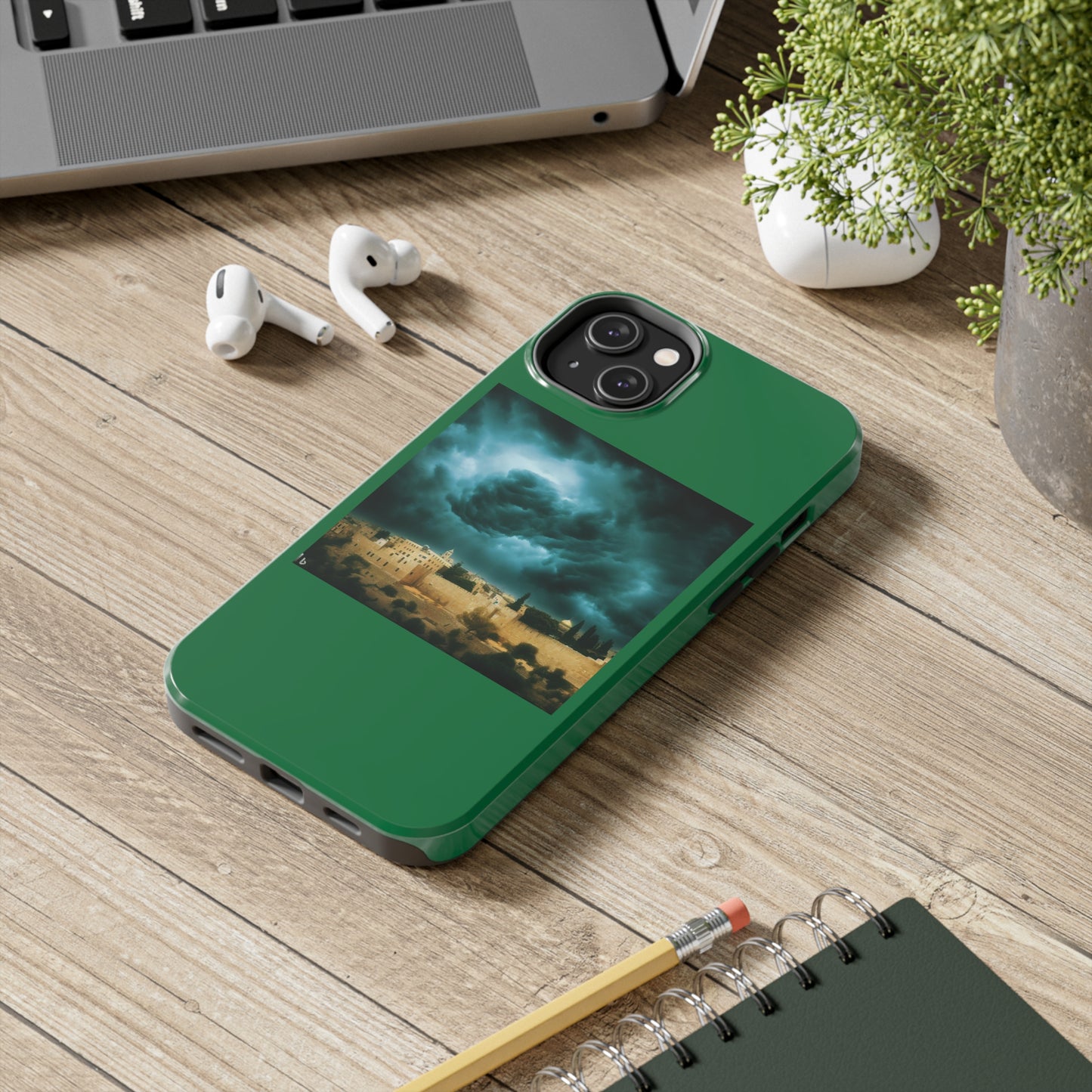AImagination Collection iPhone Tough Case - "Storm Over Jerusalem" - The God Ball Originals by Chris Rabalais (2024)
