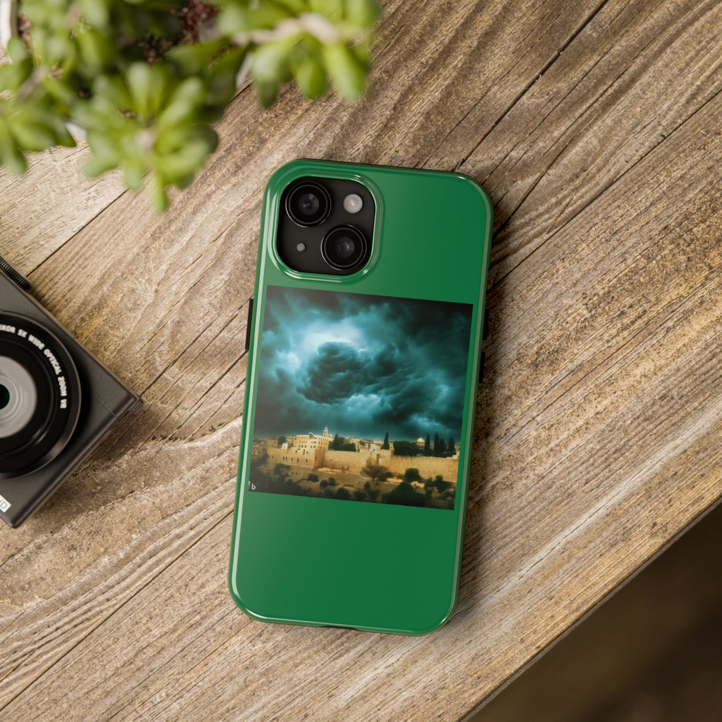 AImagination Collection iPhone Tough Case - "Storm Over Jerusalem" - The God Ball Originals by Chris Rabalais (2024)