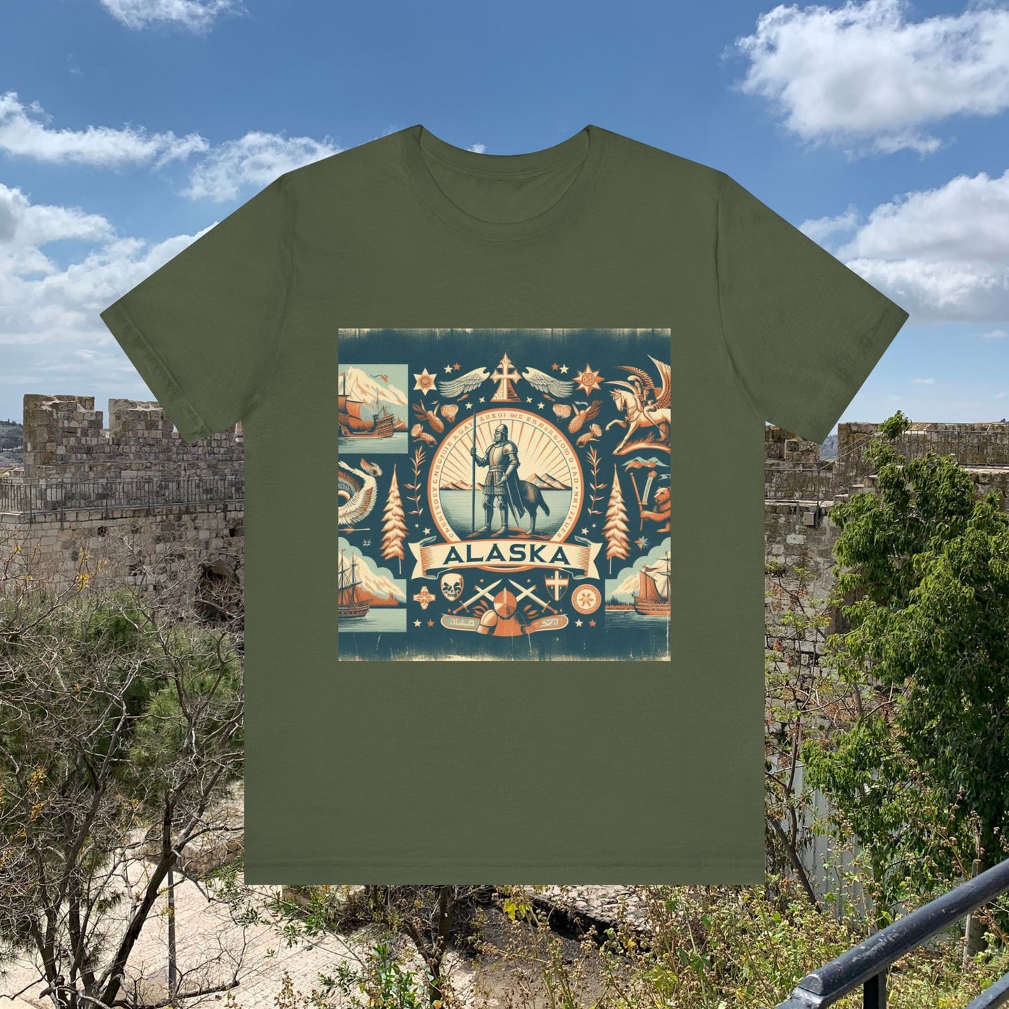 Alaska Vintage Christian Crusader - Unisex Jersey Tee - USA - 100% Charity Benefit - The God Vote Collection by Chris Rabalais