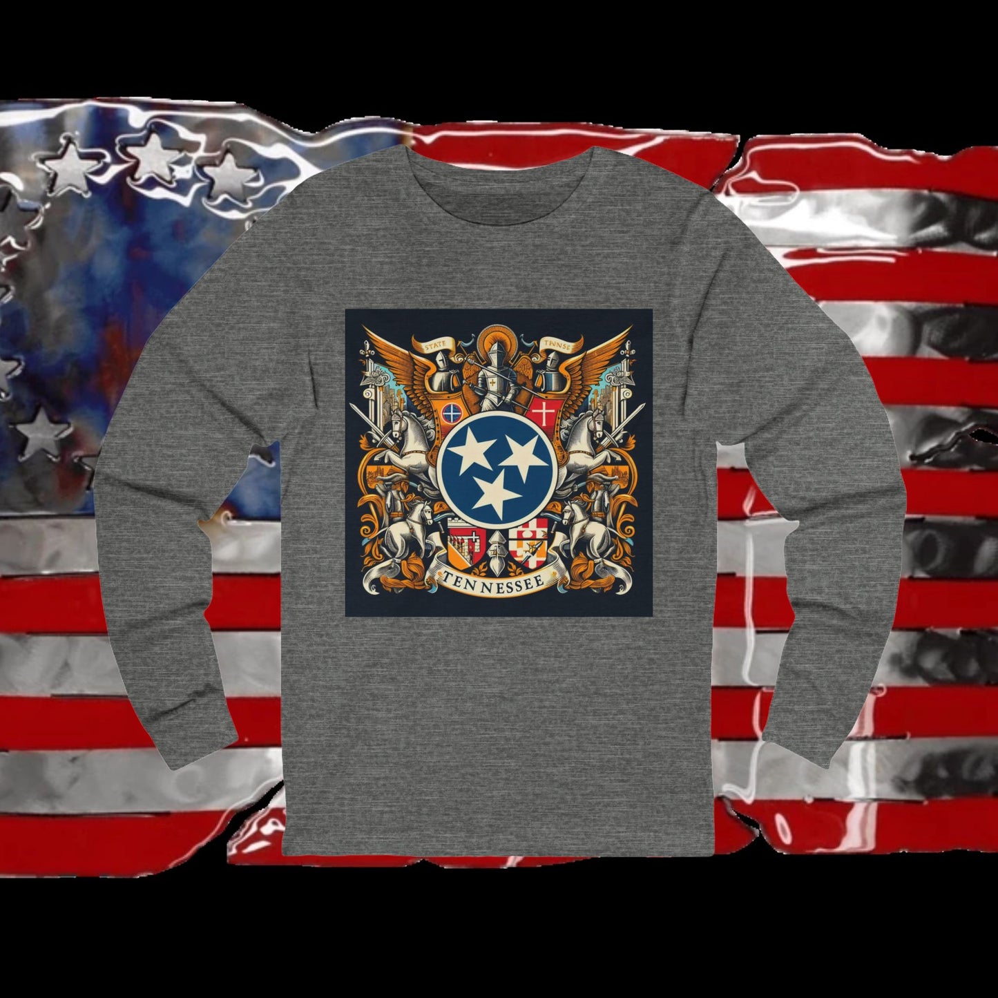 Tennessee Vintage Christian Crusader - Unisex Premium Long Sleeve Jersey Tee - 100% Charity - The God Vote Collection by Chris Rabalais