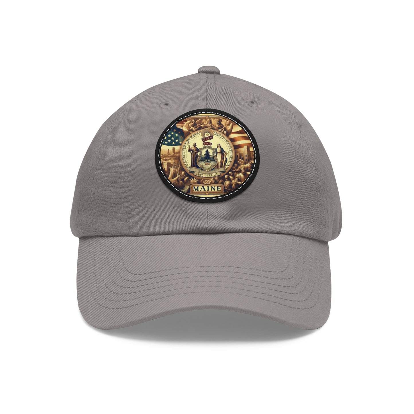 Maine Vintage Christian Crusader Campaign Hat - Chino Twill Leather Logo - 100% Charity - The God Vote Collection by Chris Rabalais