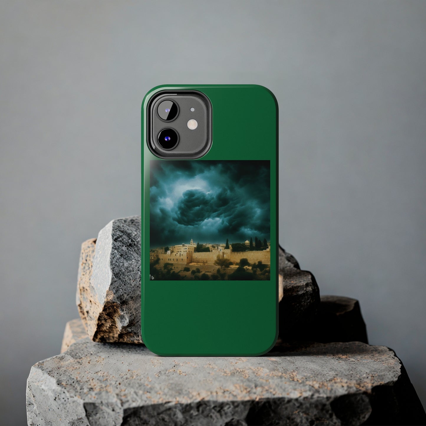 AImagination Collection iPhone Tough Case - "Storm Over Jerusalem" - The God Ball Originals by Chris Rabalais (2024)