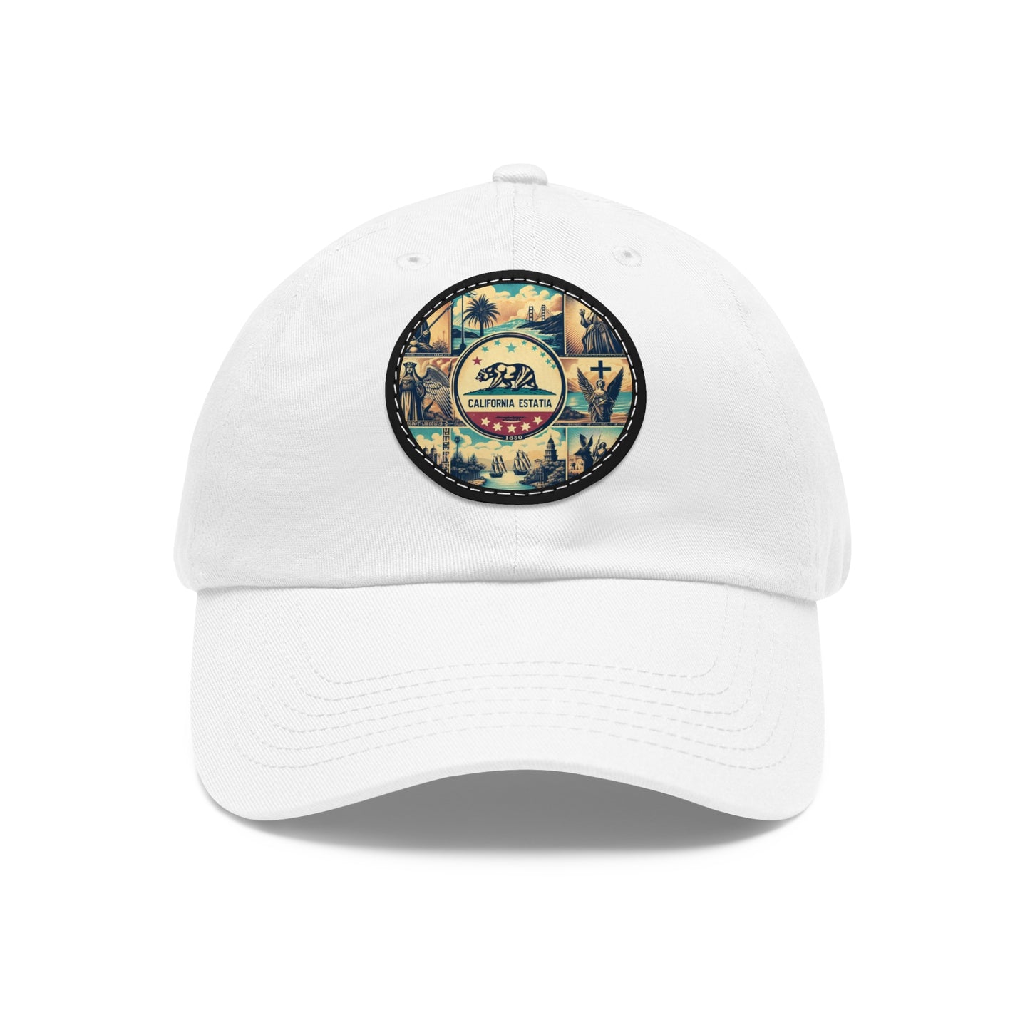 California Vintage Christian Crusader Campaign Hat - Chino Twill Leather Logo - 100% Charity - The God Vote Collection by Chris Rabalais