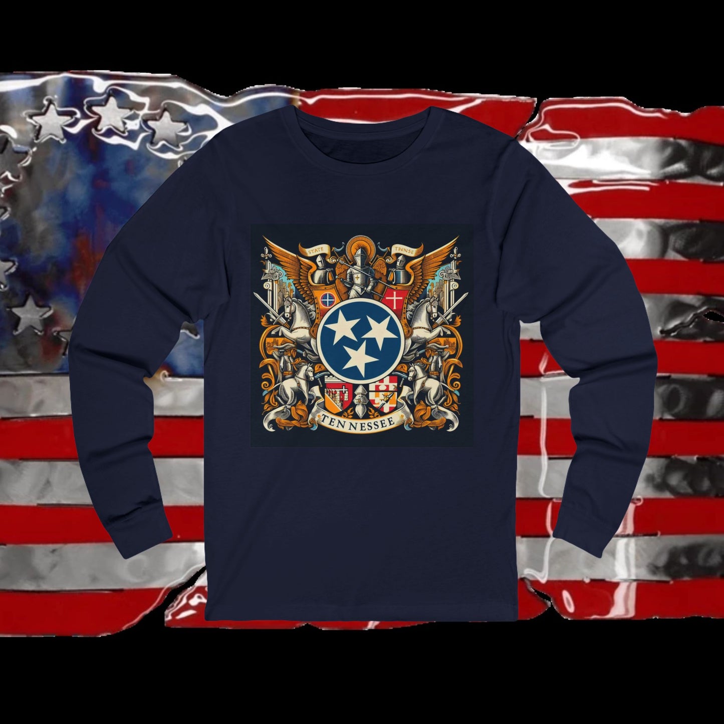 Tennessee Vintage Christian Crusader - Unisex Premium Long Sleeve Jersey Tee - 100% Charity - The God Vote Collection by Chris Rabalais