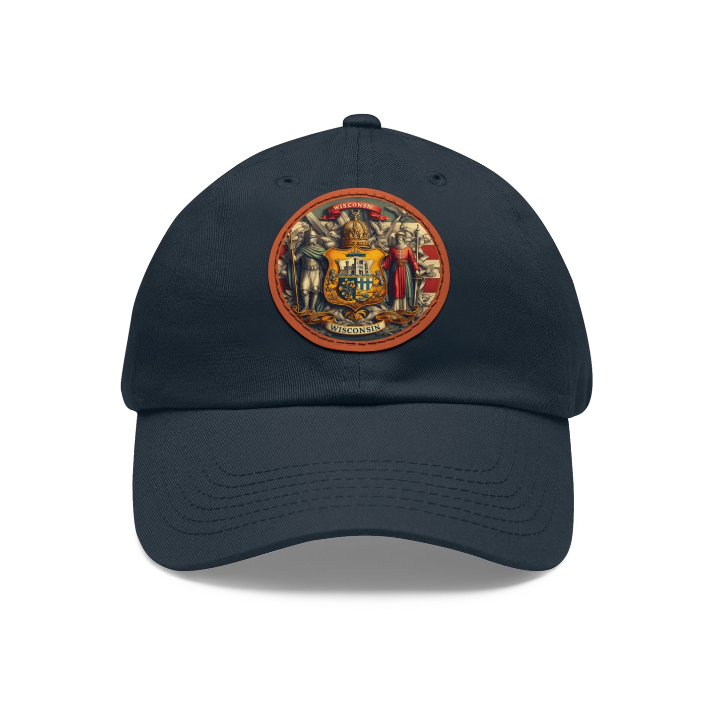 Wisconsin Vintage Christian Crusader Campaign Hat - Chino Twill Leather Logo - 100% Charity - The God Vote Collection by Chris Rabalais