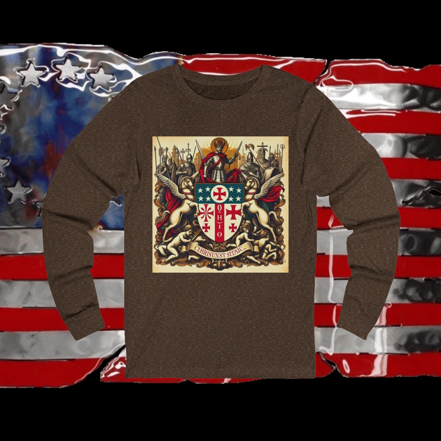 Ohio Vintage Christian Crusader - Premium Unisex Long Sleeve Jersey Tee - 100% Charity - The God Vote Collection by Chris Rabalais
