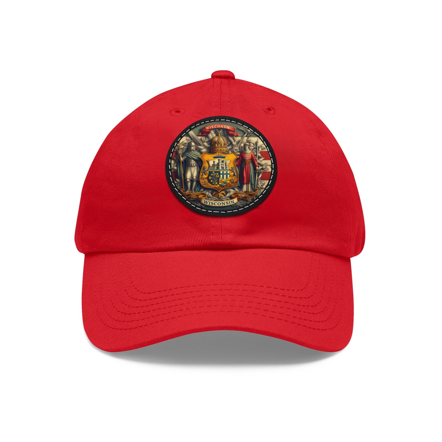 Wisconsin Vintage Christian Crusader Campaign Hat - Chino Twill Leather Logo - 100% Charity - The God Vote Collection by Chris Rabalais