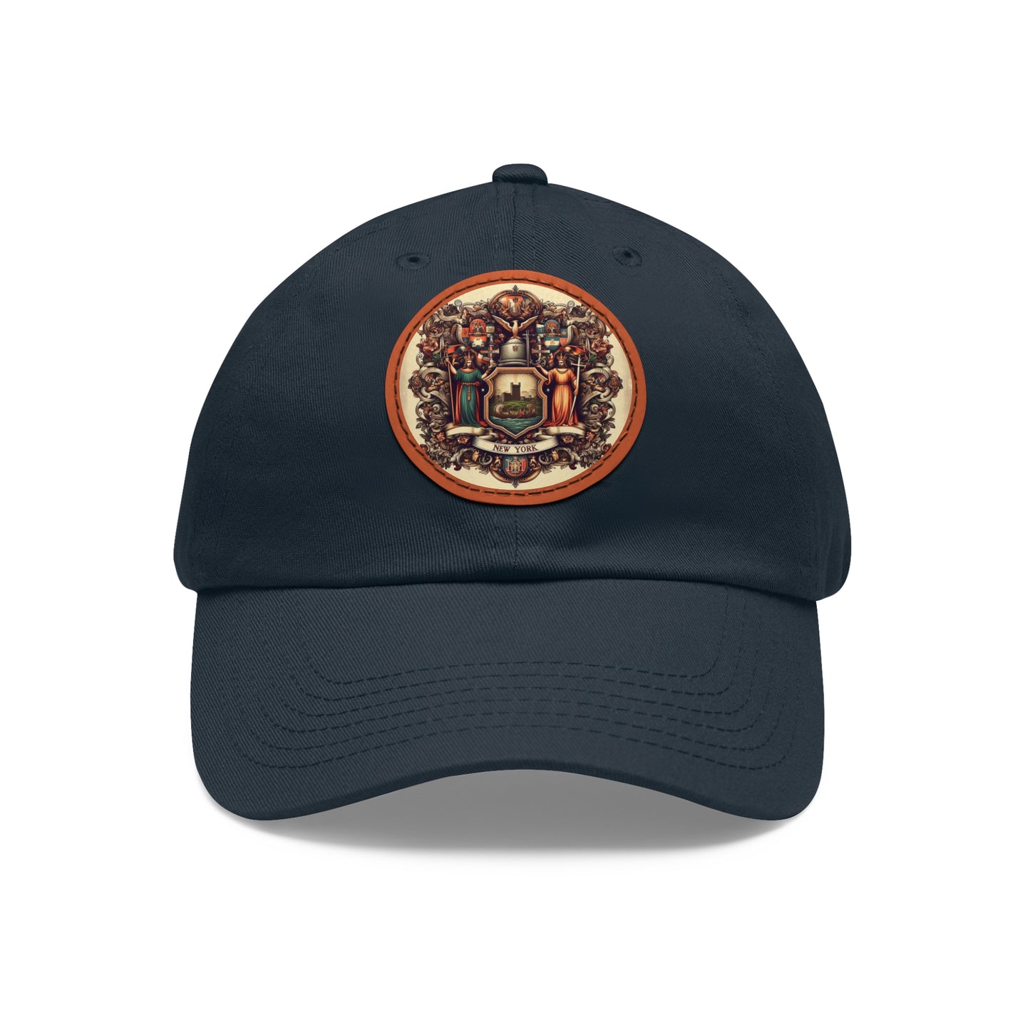 New York Vintage Christian Crusader Campaign Hat - Chino Twill Leather Logo - 100% Charity - The God Vote Collection by Chris Rabalais
