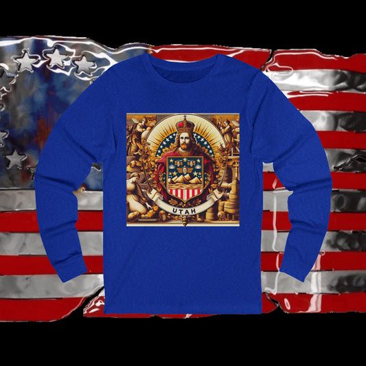 Utah Vintage Christian Crusader - Premium Unisex Long Sleeve Jersey Tee - 100% Charity - The God Vote Collection by Chris Rabalais