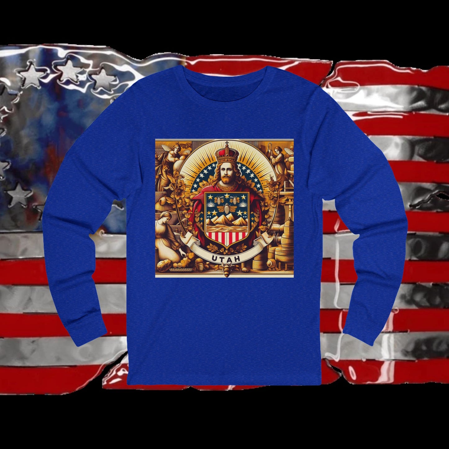Utah Vintage Christian Crusader - Premium Unisex Long Sleeve Jersey Tee - 100% Charity - The God Vote Collection by Chris Rabalais