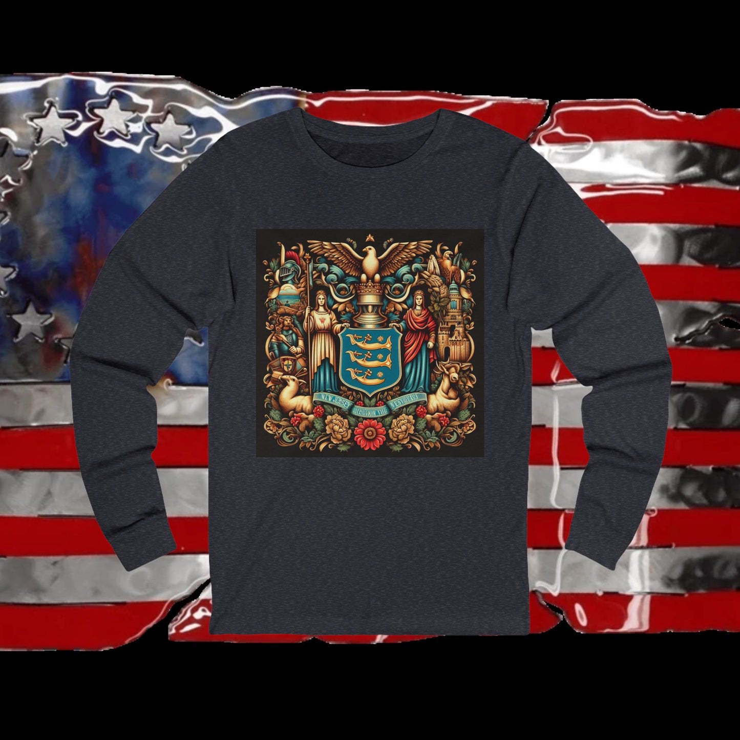 New Jersey Vintage Christian Crusader - Premium Unisex Long Sleeve Jersey Tee - 100% Charity - The God Vote Collection by Chris Rabalais