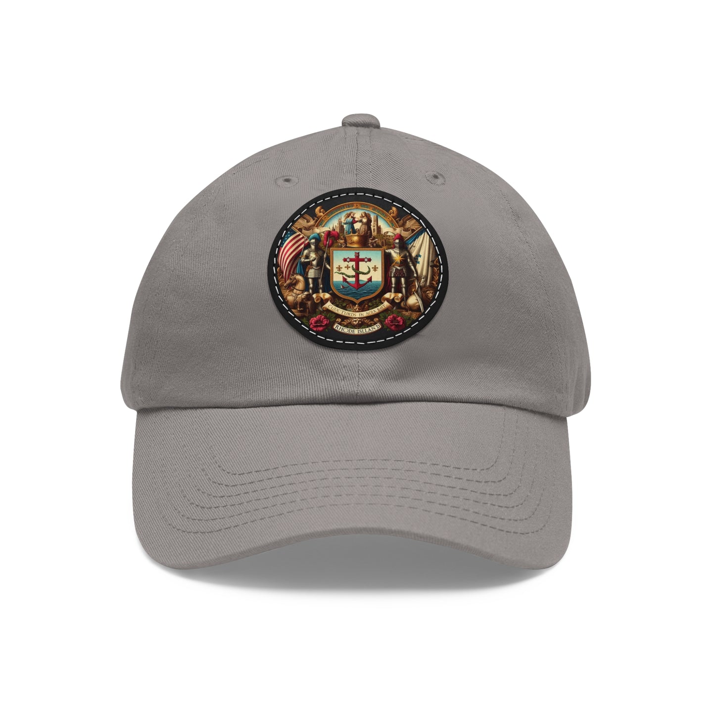 Rhode Island Vintage Christian Crusader Campaign Hat - Chino Twill Leather Logo - 100% Charity - The God Vote Collection by Chris Rabalais