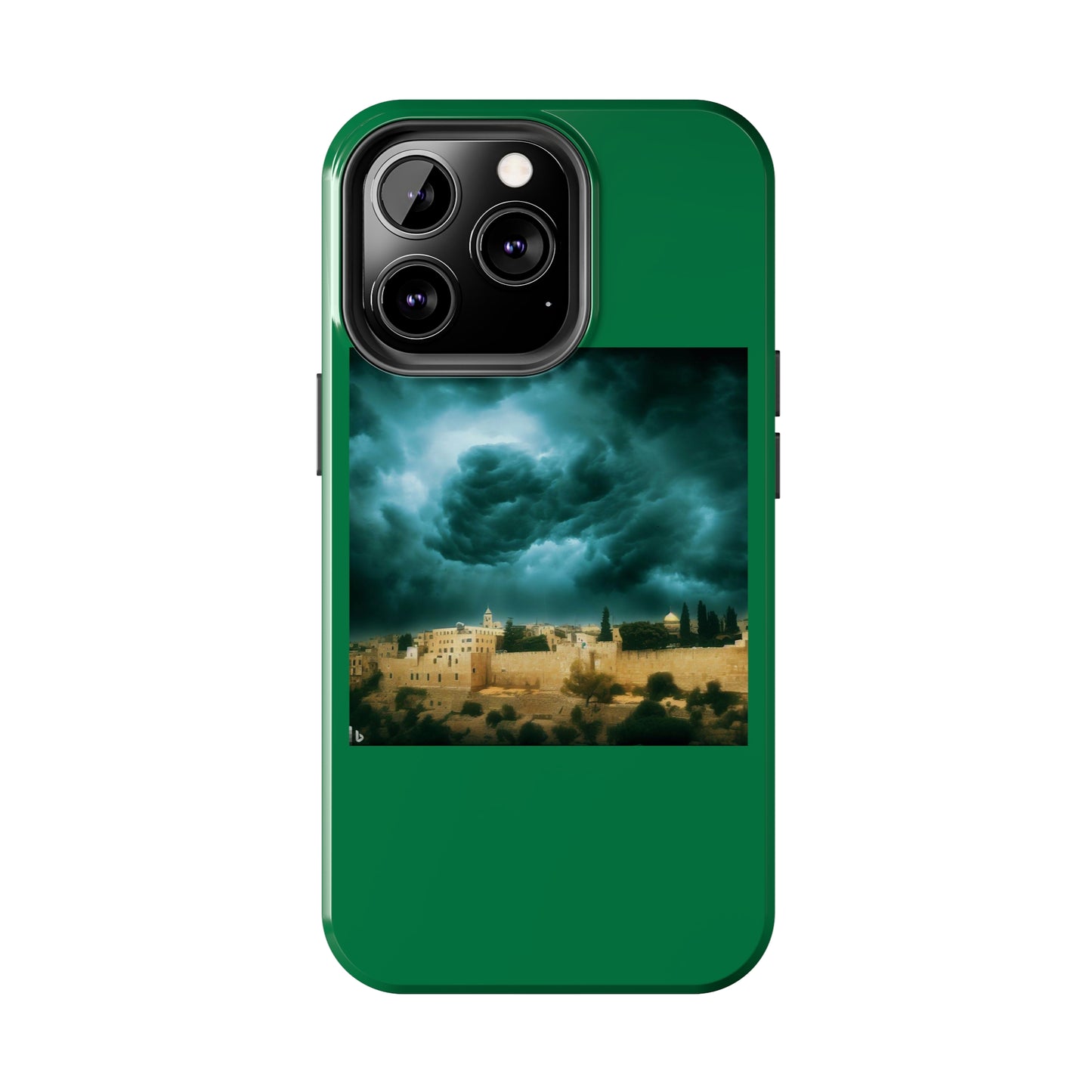 AImagination Collection iPhone Tough Case - "Storm Over Jerusalem" - The God Ball Originals by Chris Rabalais (2024)