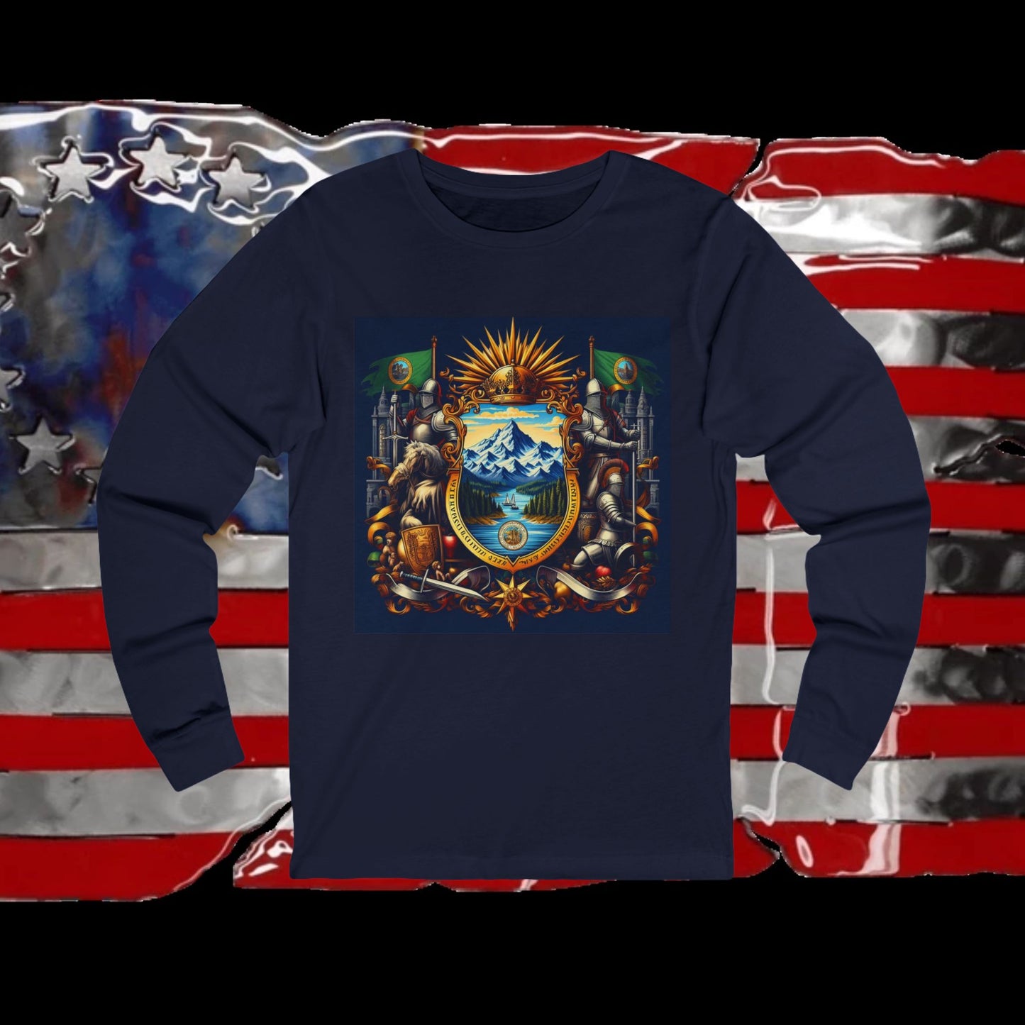 Washington Vintage Christian Crusader - Premium Unisex Long Sleeve Jersey Tee - 100% Charity - The God Vote Collection by Chris Rabalais