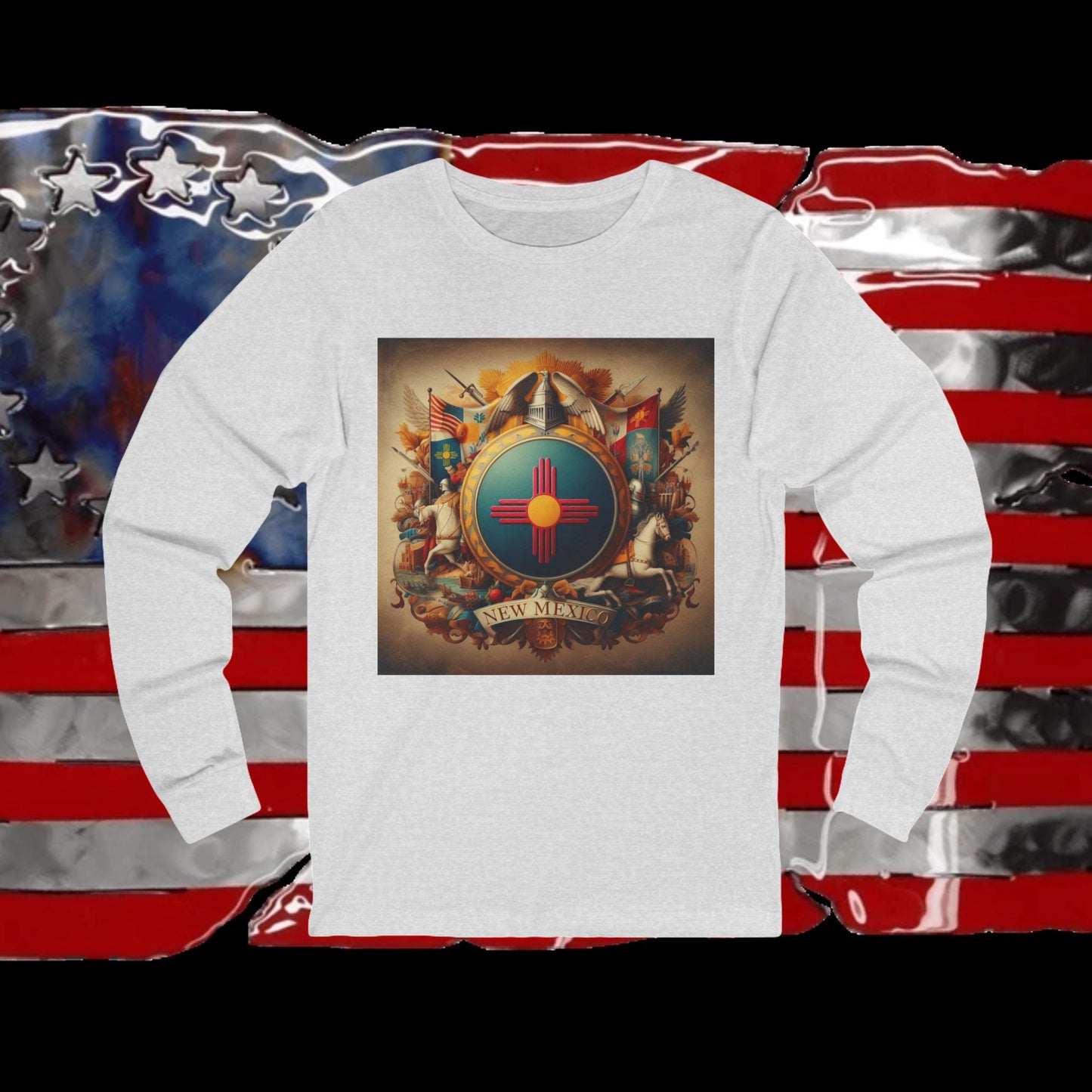 New Mexico Vintage Christian Crusader - Premium Unisex Long Sleeve Jersey Tee - 100% Charity - The God Vote Collection by Chris Rabalais