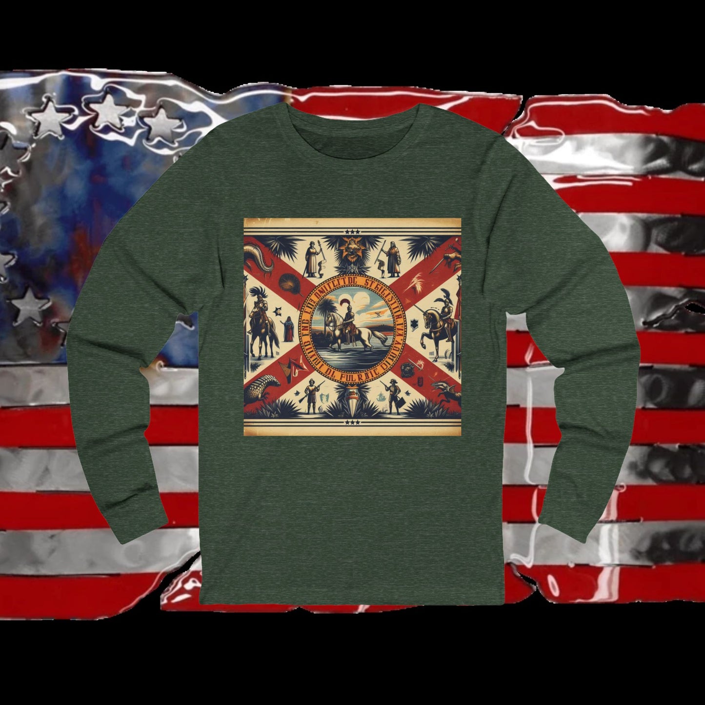 Florida Vintage Christian Crusader - Premium Unisex Long Sleeve Jersey Tee - 100% Charity - The God Vote Collection by Chris Rabalais