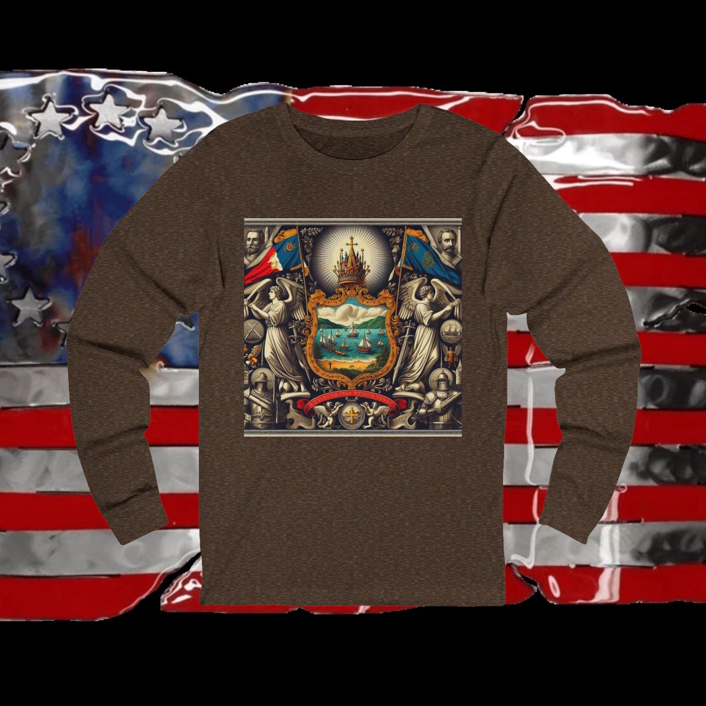 Vermont Vintage Christian Crusader - Premium Unisex Long Sleeve Jersey Tee - 100% Charity - The God Vote Collection by Chris Rabalais