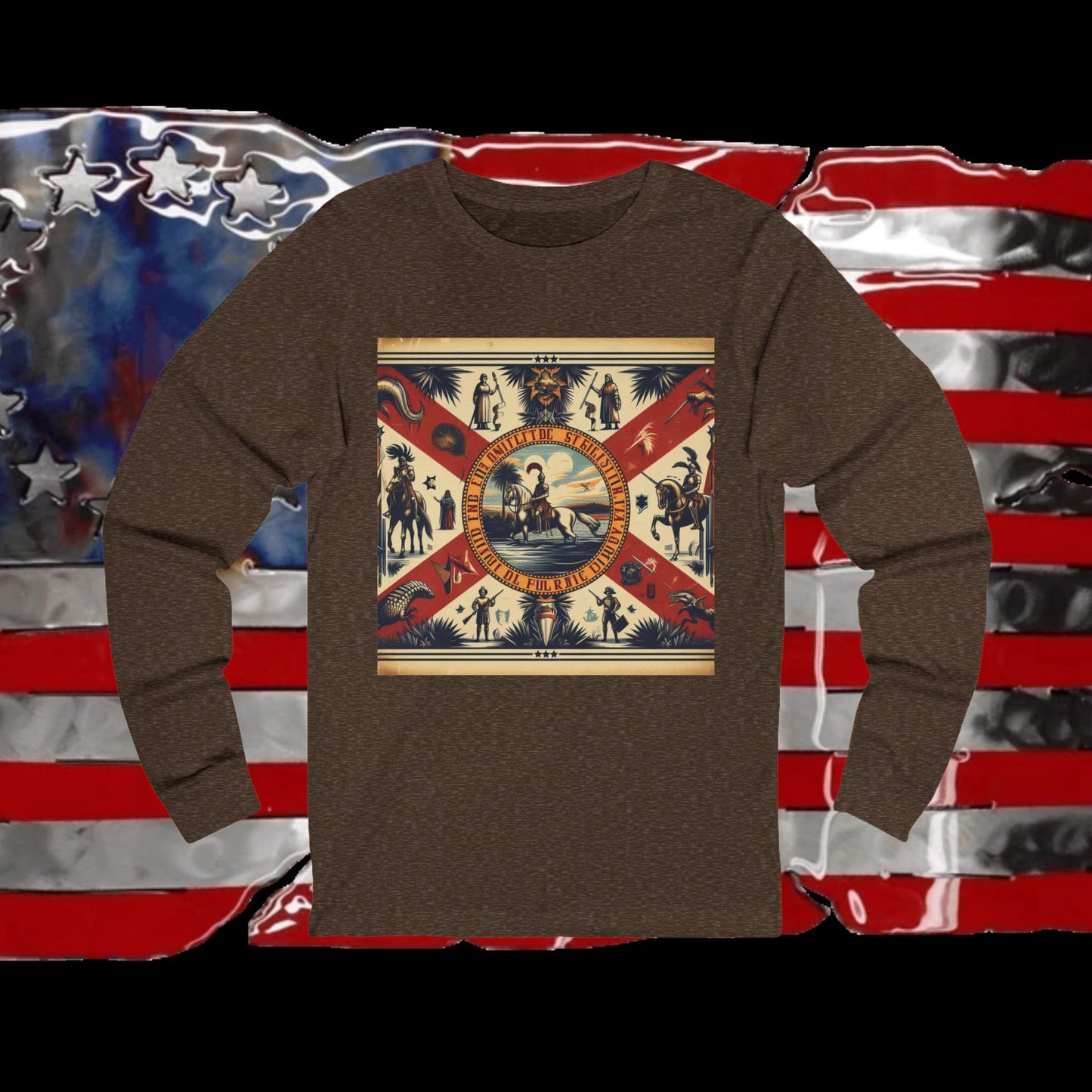 Florida Vintage Christian Crusader - Premium Unisex Long Sleeve Jersey Tee - 100% Charity - The God Vote Collection by Chris Rabalais