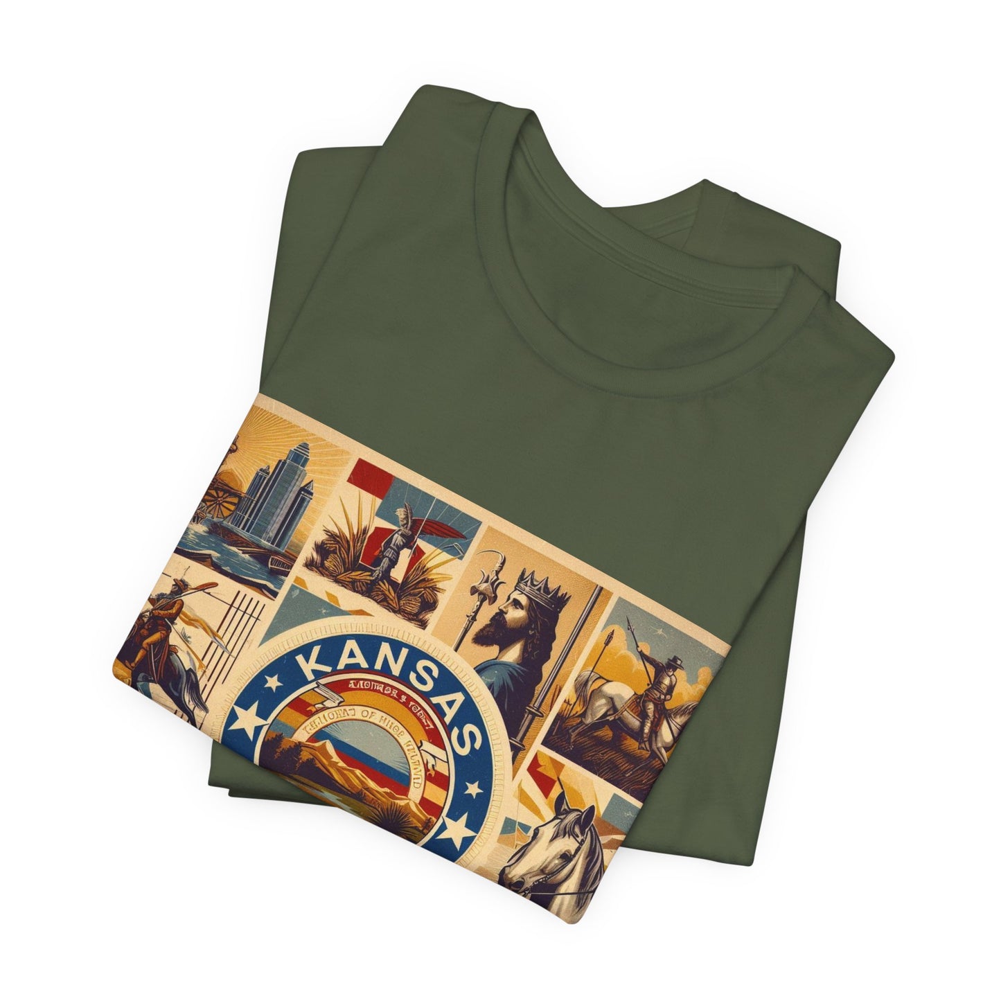 Kansas Vintage Christian Crusader - Unisex Jersey Tee - USA - 100% Charity Benefit - The God Vote Collection by Chris Rabalais