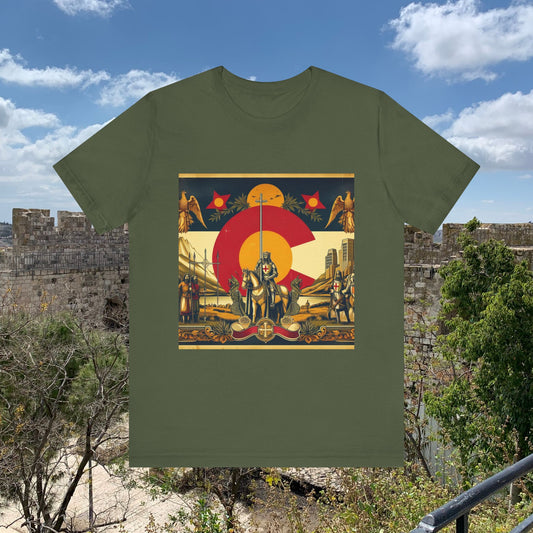 Colorado Vintage Christian Crusader - Unisex Jersey Tee - USA - 100% Charity Benefit - The God Vote Collection by Chris Rabalais
