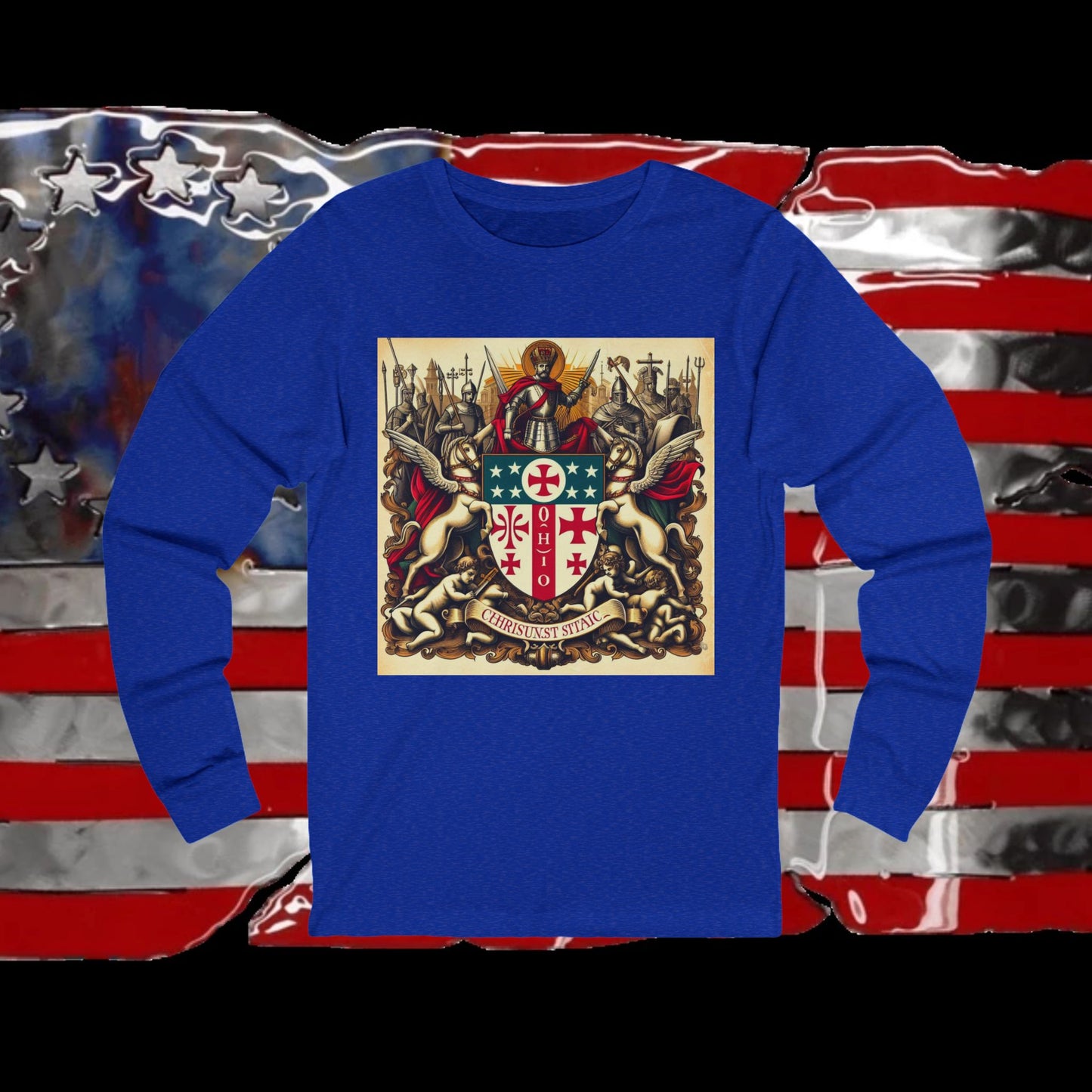 Ohio Vintage Christian Crusader - Premium Unisex Long Sleeve Jersey Tee - 100% Charity - The God Vote Collection by Chris Rabalais
