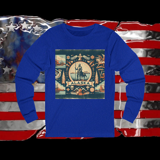 Alaska Vintage Christian Crusader - Premium Unisex Long Sleeve Jersey Tee - 100% Charity - The God Vote Collection by Chris Rabalais