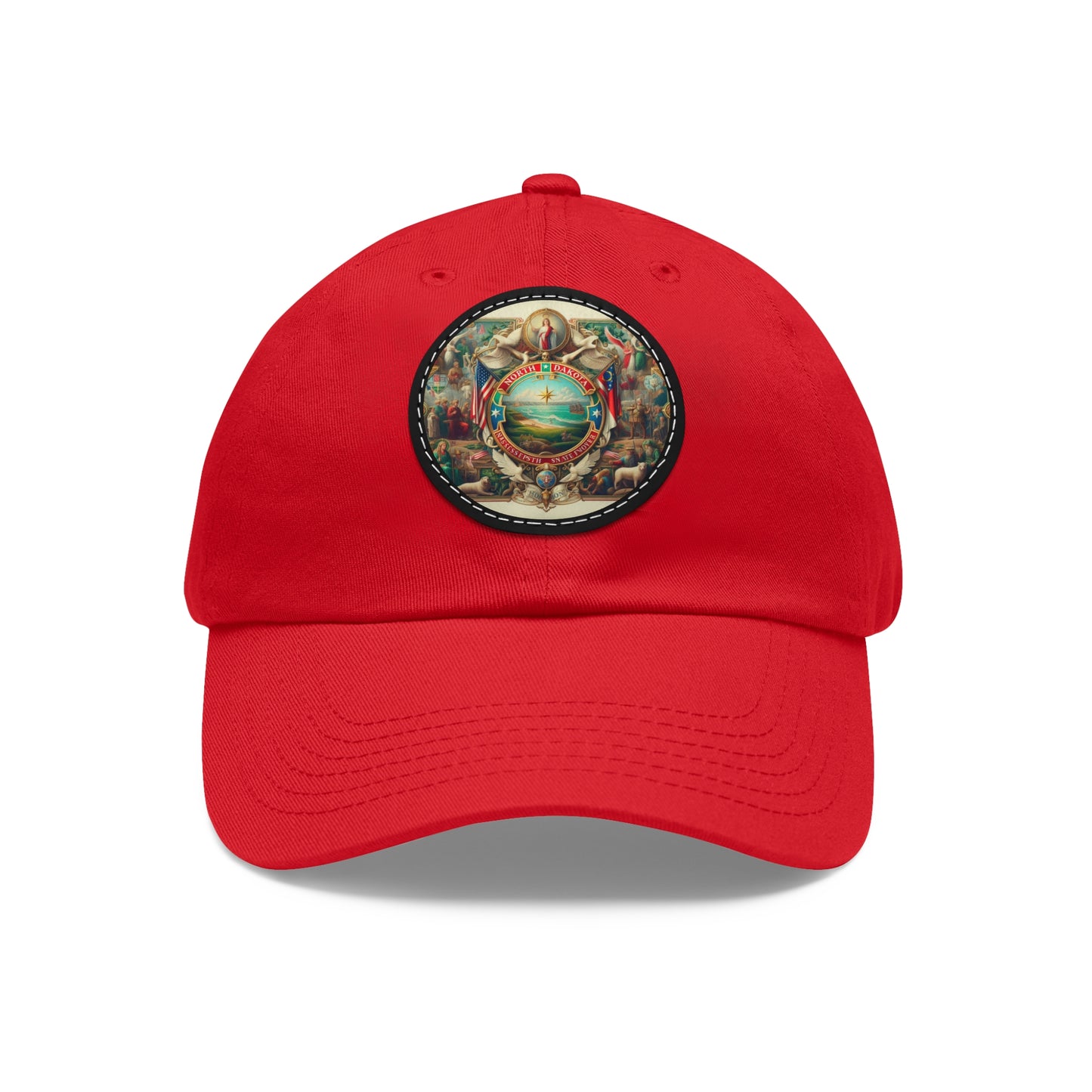 North Dakota Vintage Christian Crusader Campaign Hat - Chino Twill Leather Logo - 100% Charity - The God Vote Collection by Chris Rabalais