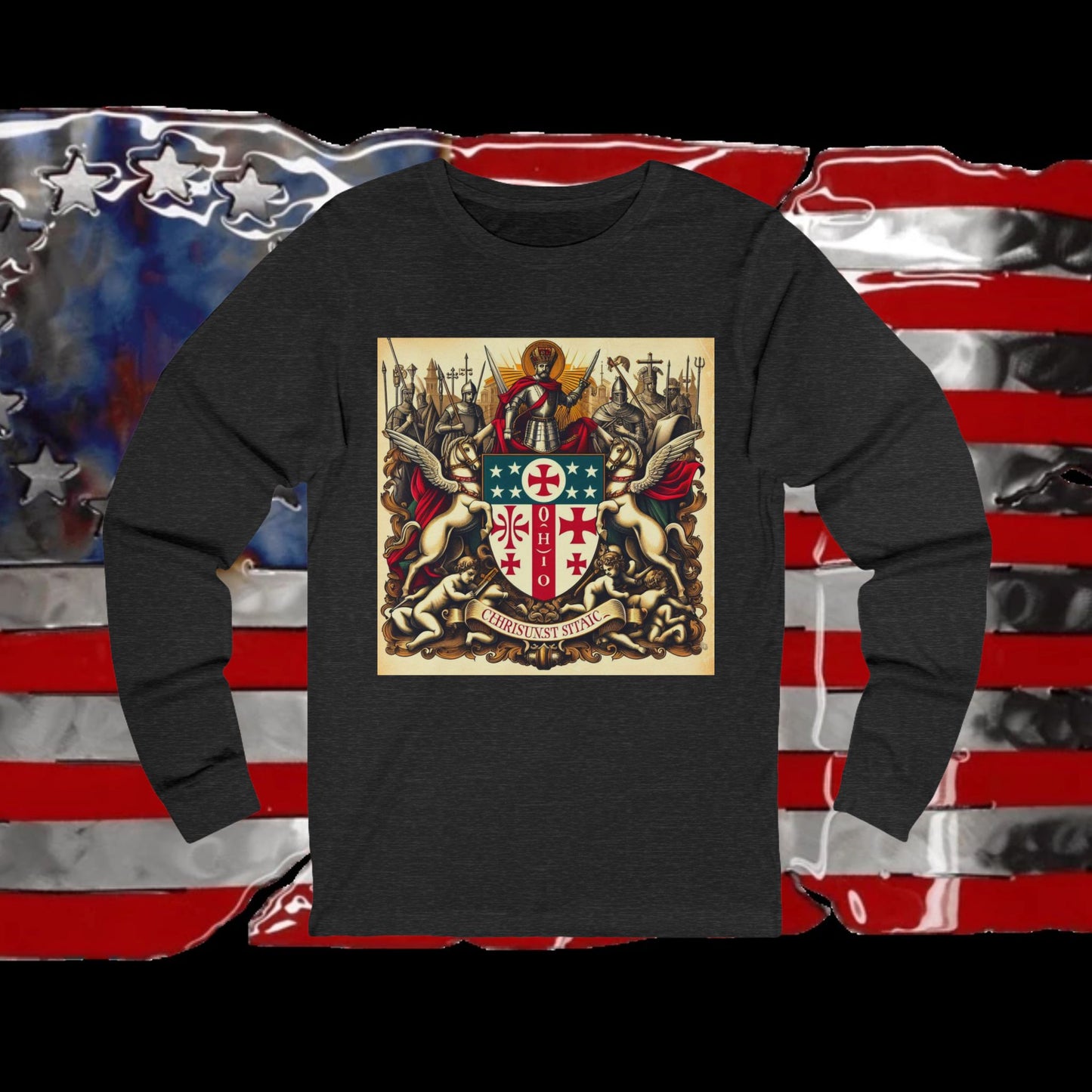 Ohio Vintage Christian Crusader - Premium Unisex Long Sleeve Jersey Tee - 100% Charity - The God Vote Collection by Chris Rabalais