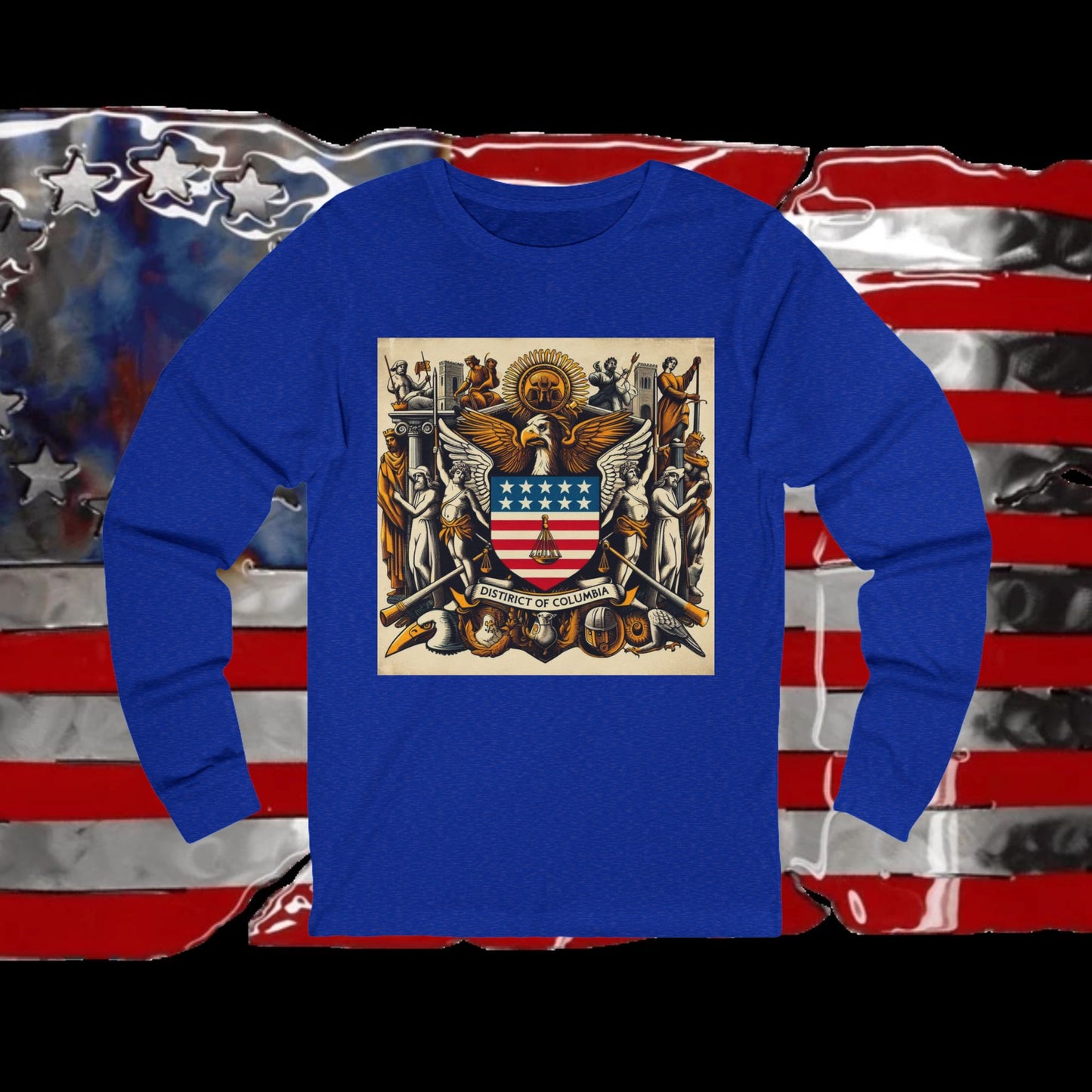 Washington DC Vintage Christian Crusader - Premium Unisex Long Sleeve Jersey Tee - 100% Charity - The God Vote Collection by Chris Rabalais