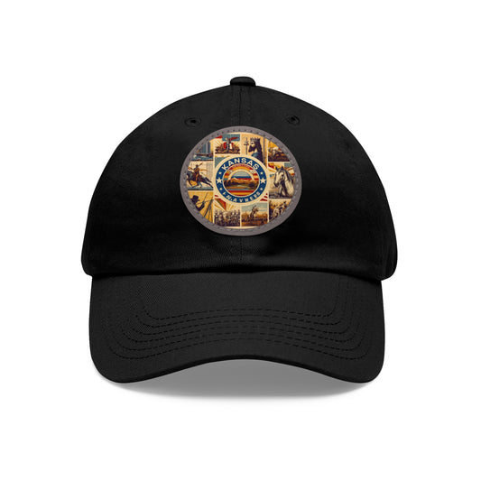 Kansas Vintage Christian Crusader Campaign Hat - Chino Twill Leather Logo - 100% Charity - The God Vote Collection by Chris Rabalais