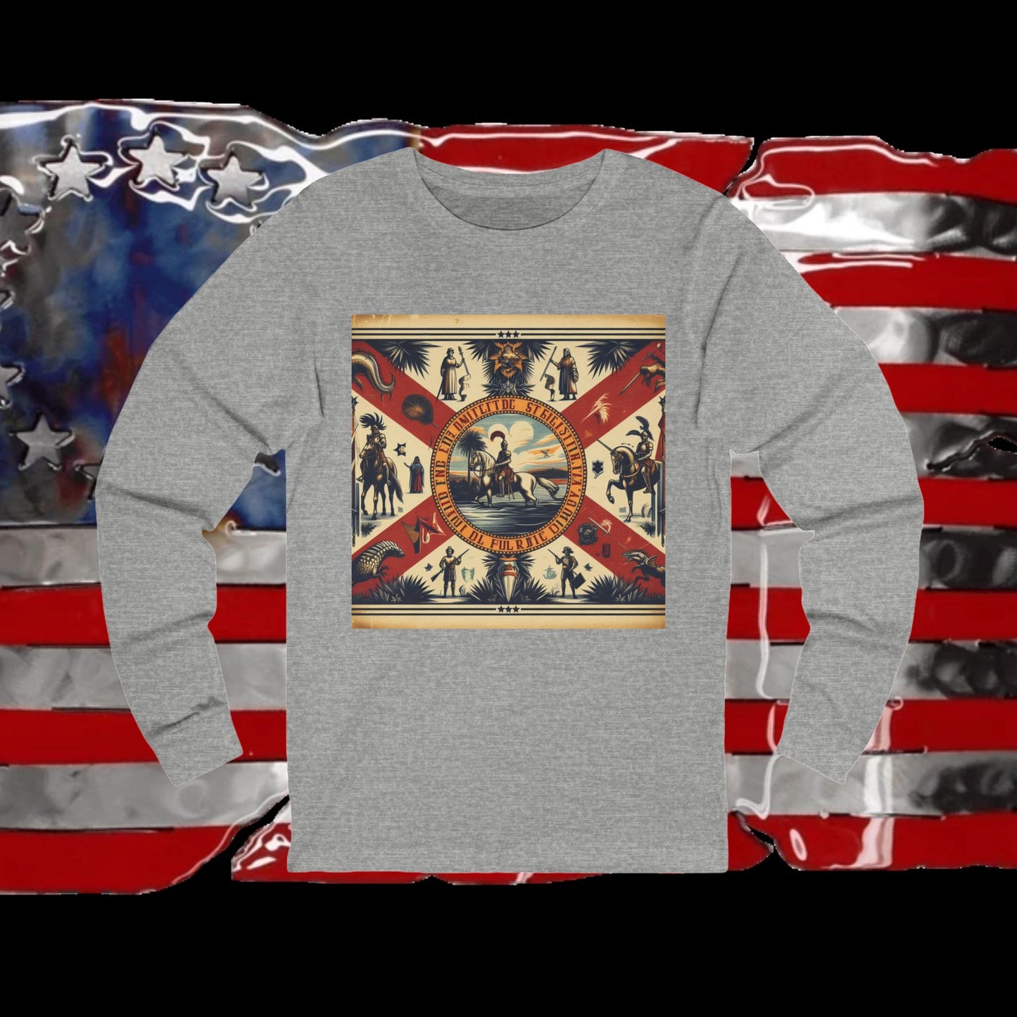 Florida Vintage Christian Crusader - Premium Unisex Long Sleeve Jersey Tee - 100% Charity - The God Vote Collection by Chris Rabalais