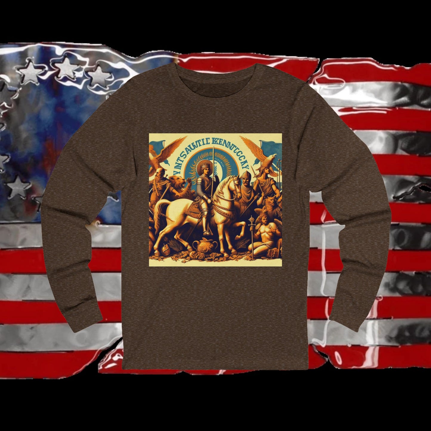 Kentucky Vintage Christian Crusader - Premium Unisex Long Sleeve Jersey Tee - 100% Charity - The God Vote Collection by Chris Rabalais