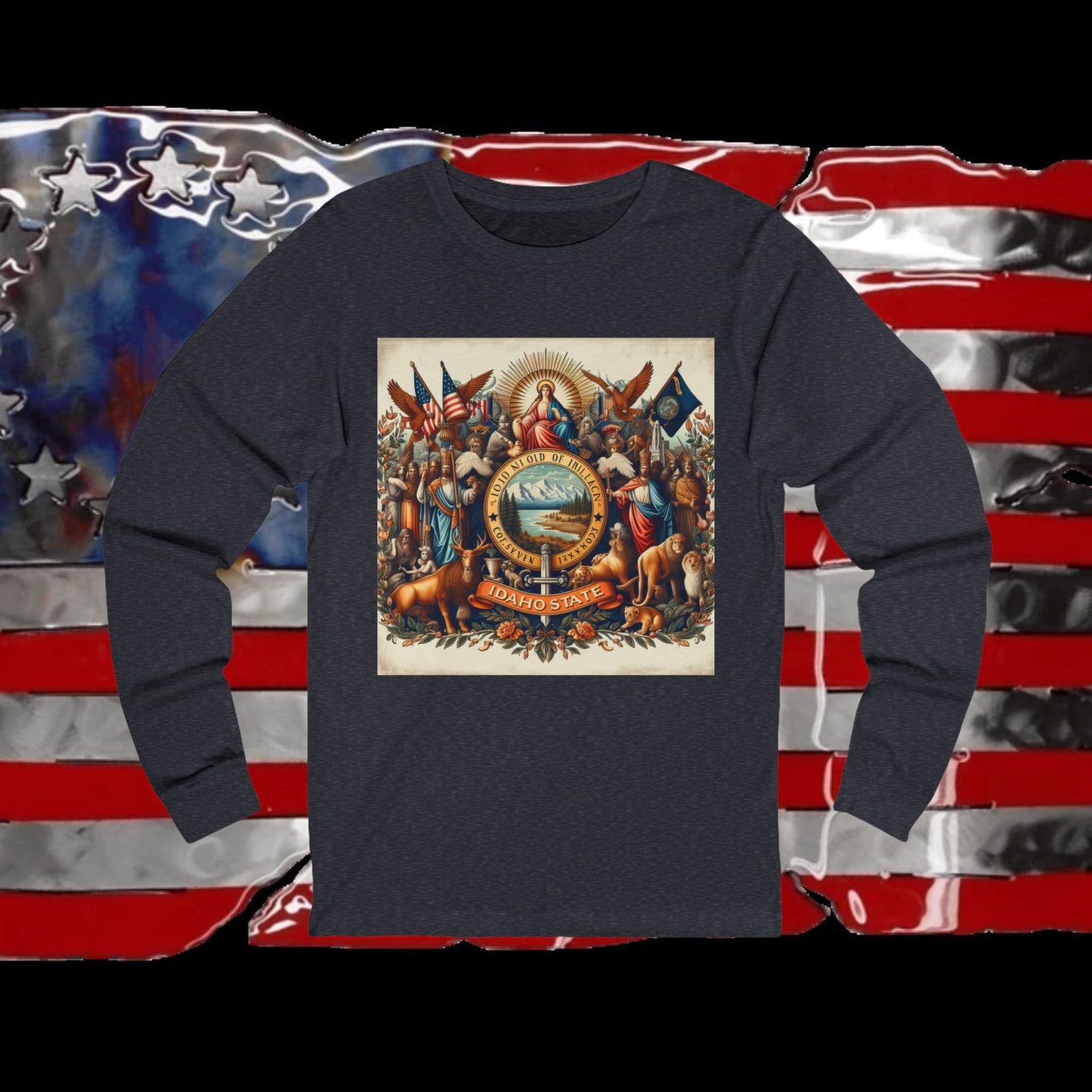 Idaho Vintage Christian Crusader - Premium Unisex Long Sleeve Jersey Tee - 100% Charity - The God Vote Collection by Chris Rabalais