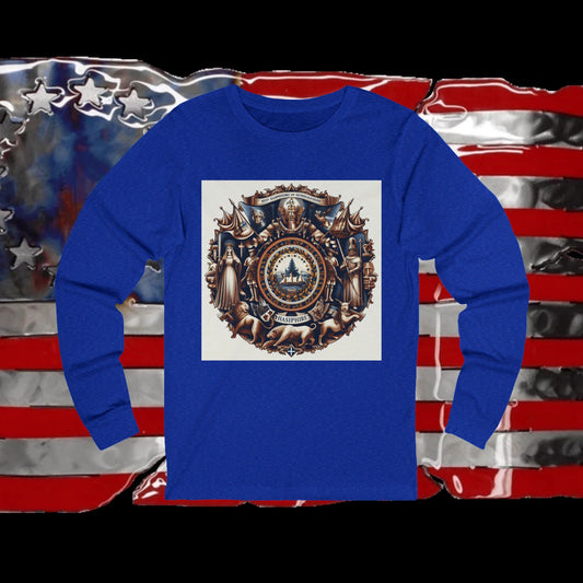 New Hampshire Vintage Christian Crusader - Unisex Premium Long Sleeve Jersey Tee - 100% Charity - The God Vote Collection by Chris Rabalais