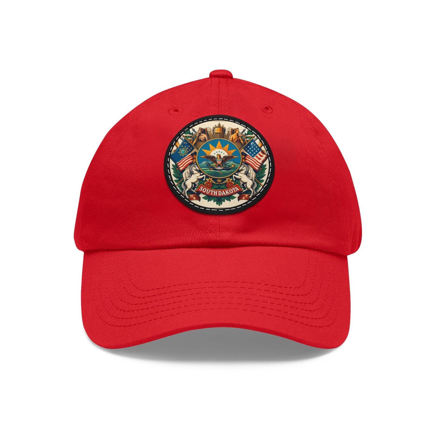 South Dakota Vintage Christian Crusader Campaign Hat - Chino Twill Leather Logo - 100% Charity - The God Vote Collection by Chris Rabalais