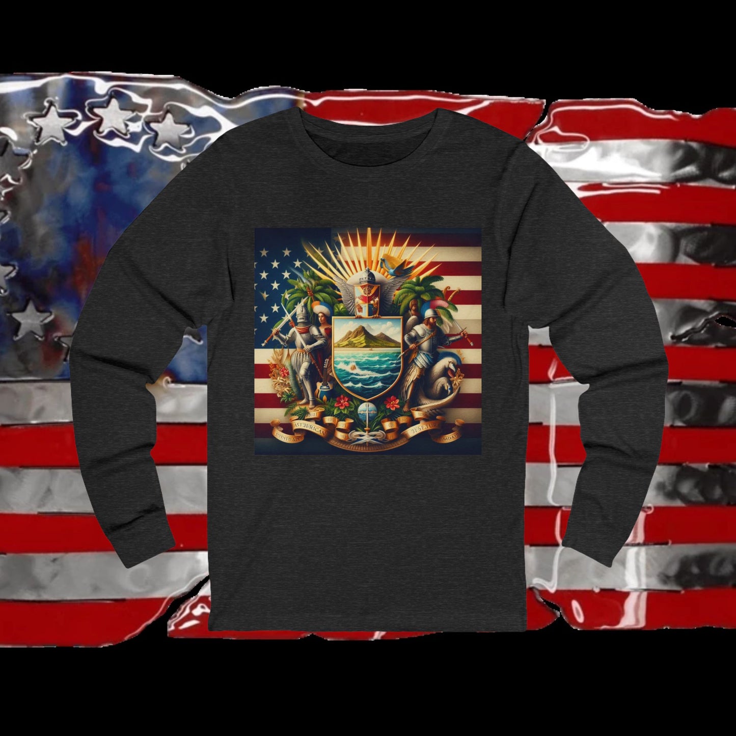 American Samoa Vintage Christian Crusader - Premium Unisex Long Sleeve Jersey Tee - 100% Charity - The God Vote Collection by Chris Rabalais