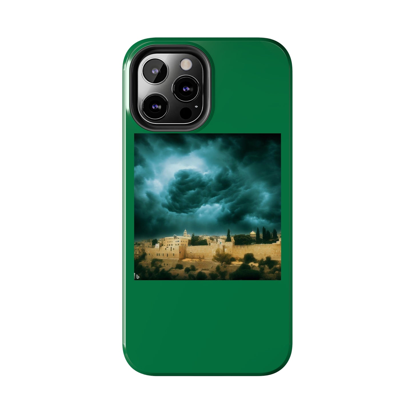 AImagination Collection iPhone Tough Case - "Storm Over Jerusalem" - The God Ball Originals by Chris Rabalais (2024)