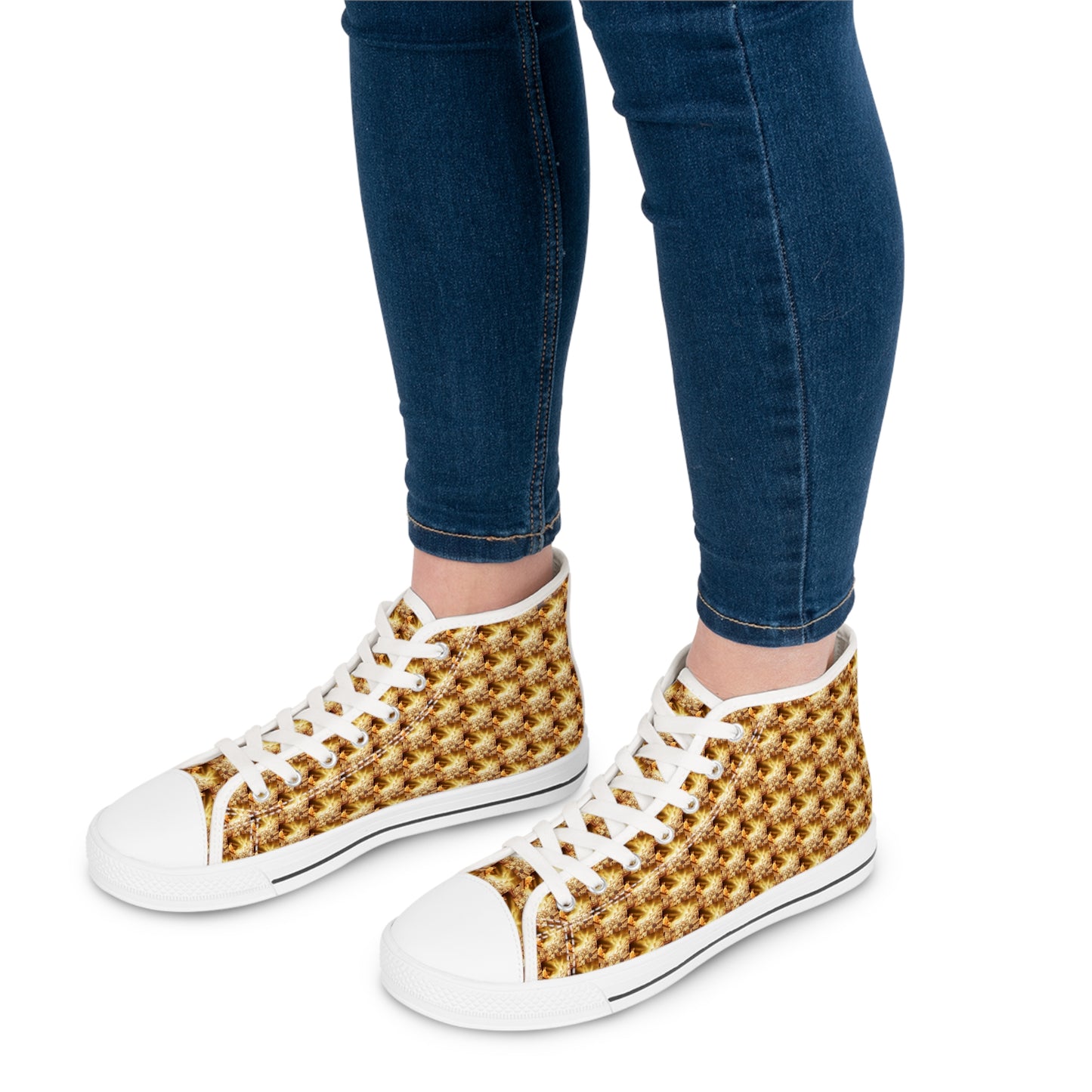 AImagination Collection Women's High Top Sneakers - "The Golden Kingdom" - The God Ball Originals by Chris Rabalais (2024)
