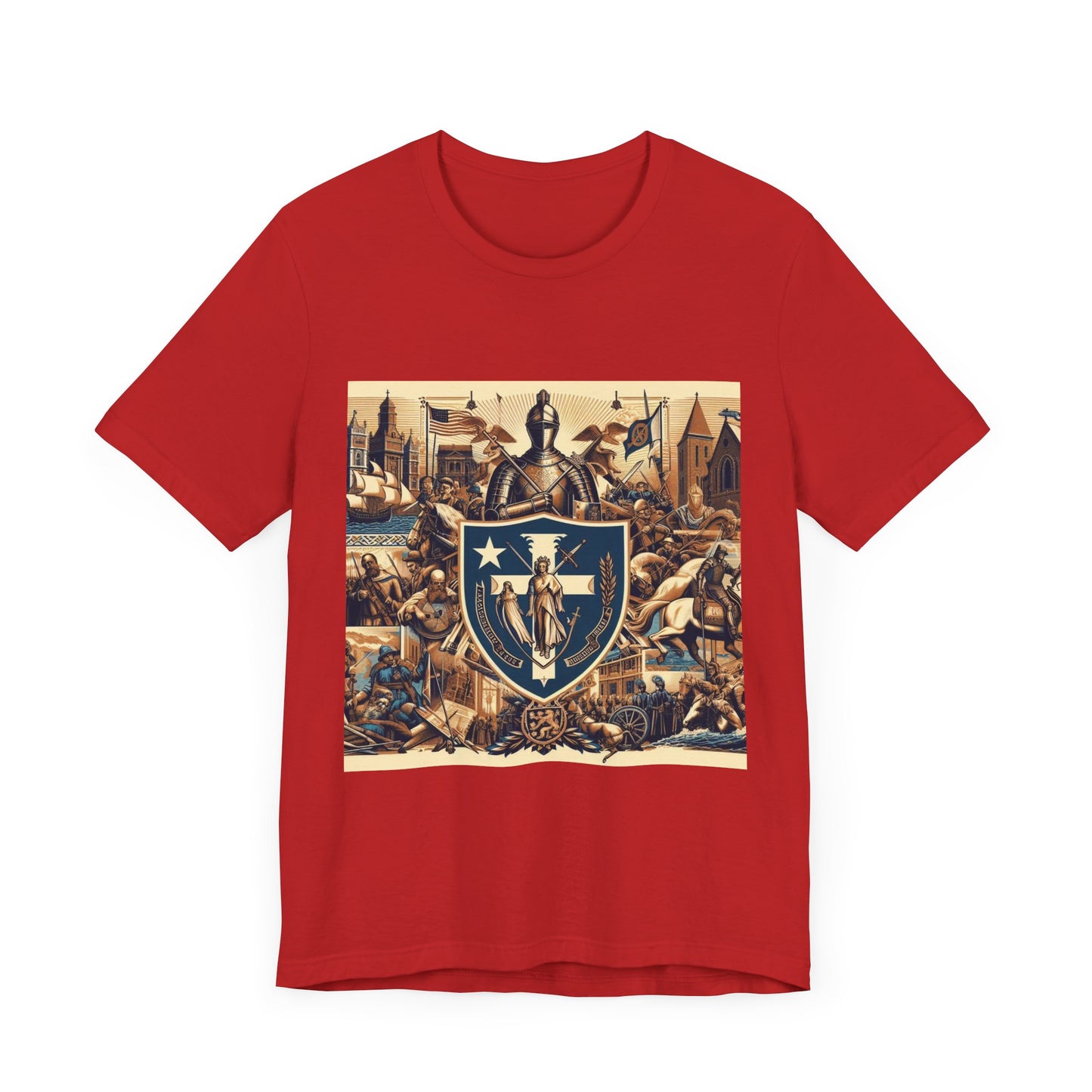 Massachusetts Vintage Christian Crusader - Unisex Jersey Tee - USA - 100% Charity Benefit - The God Vote Collection by Chris Rabalais