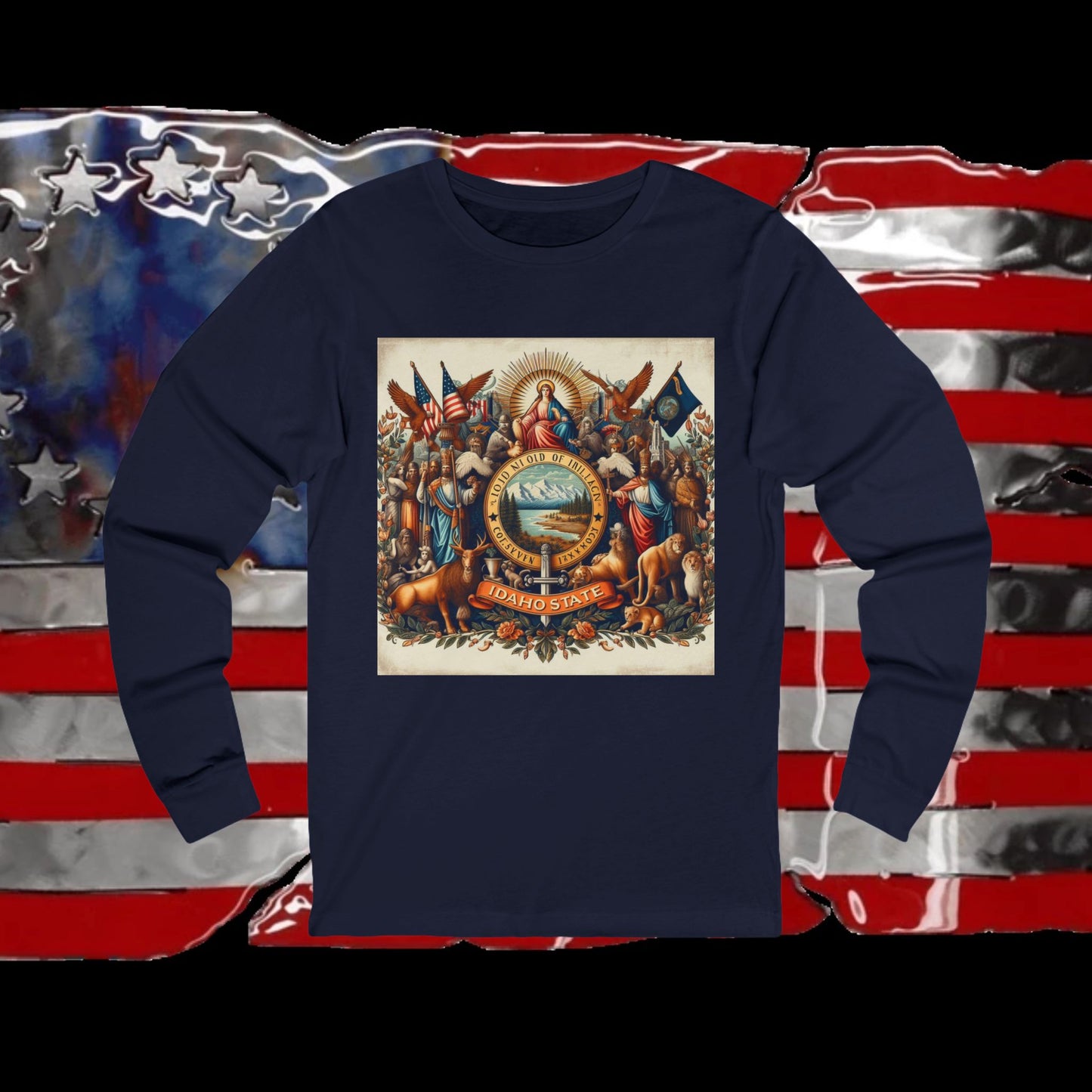 Idaho Vintage Christian Crusader - Premium Unisex Long Sleeve Jersey Tee - 100% Charity - The God Vote Collection by Chris Rabalais