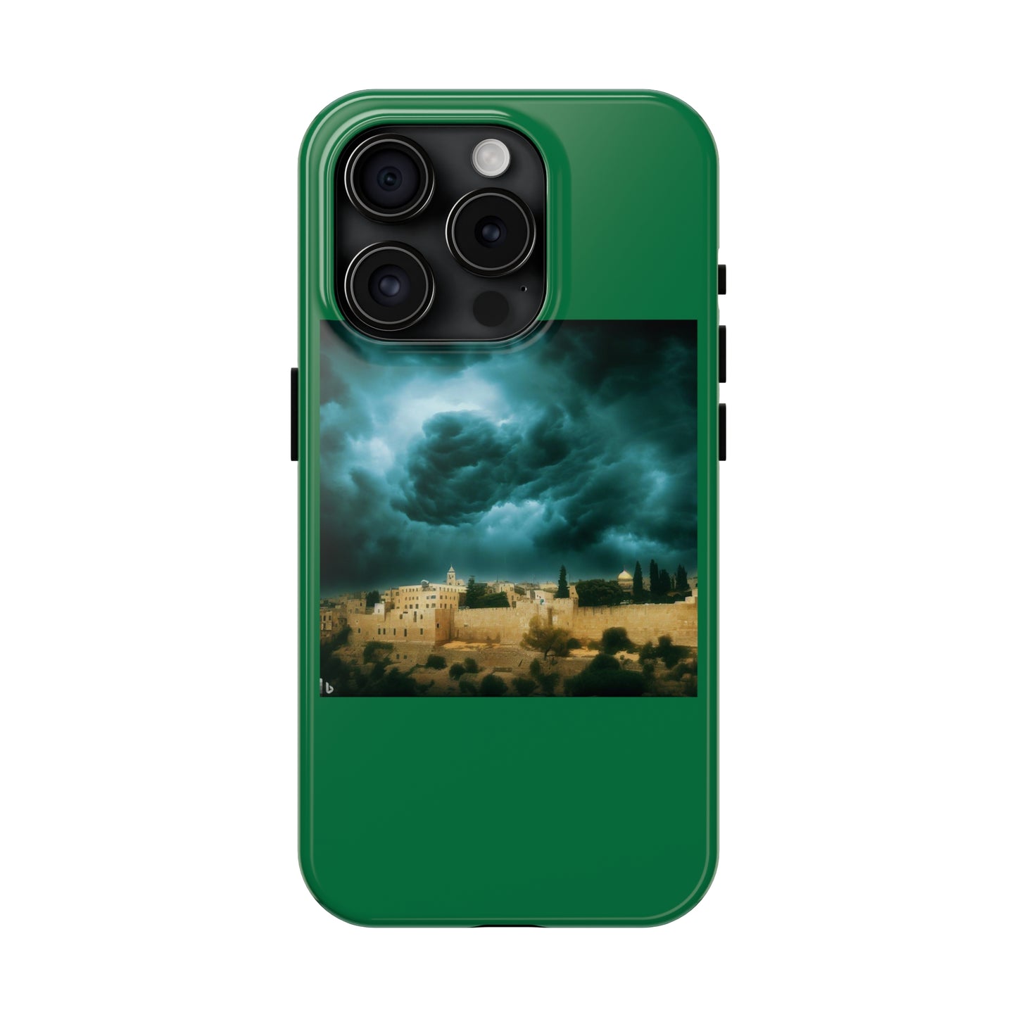 AImagination Collection iPhone Tough Case - "Storm Over Jerusalem" - The God Ball Originals by Chris Rabalais (2024)