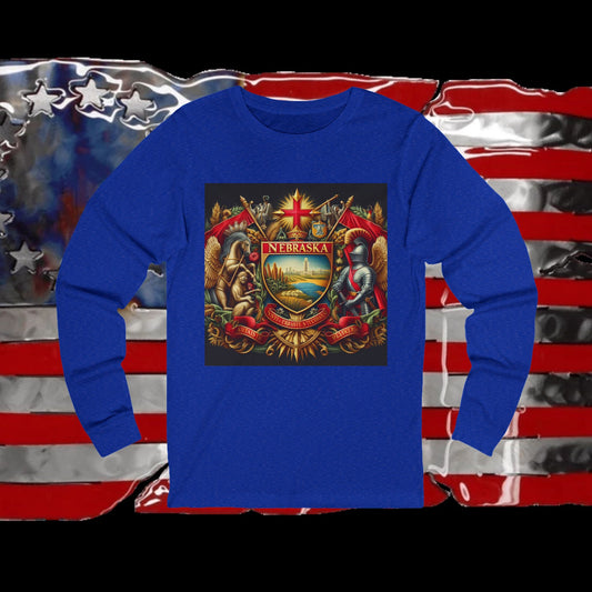 Nebraska Vintage Christian Crusader - Premium Unisex Long Sleeve Jersey Tee - 100% Charity - The God Vote Collection by Chris Rabalais