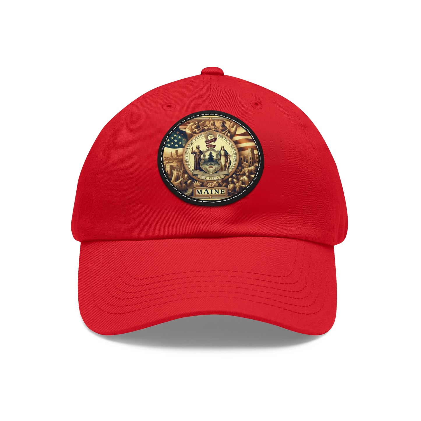 Maine Vintage Christian Crusader Campaign Hat - Chino Twill Leather Logo - 100% Charity - The God Vote Collection by Chris Rabalais