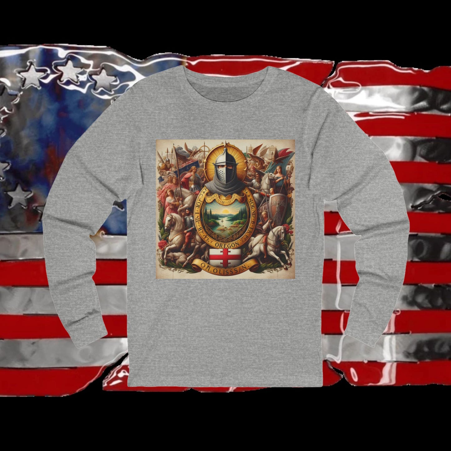 Oregon Vintage Christian Crusader - Premium Unisex Long Sleeve Jersey Tee - 100% Charity - The God Vote Collection by Chris Rabalais
