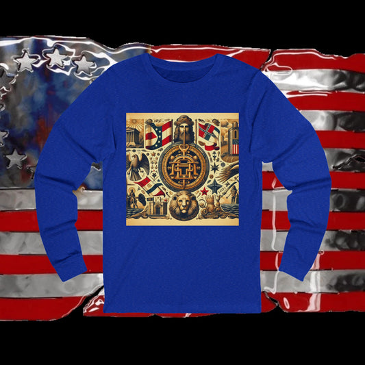 Georgia Vintage Christian Crusader - Premium Unisex Long Sleeve Jersey Tee - 100% Charity - The God Vote Collection by Chris Rabalais