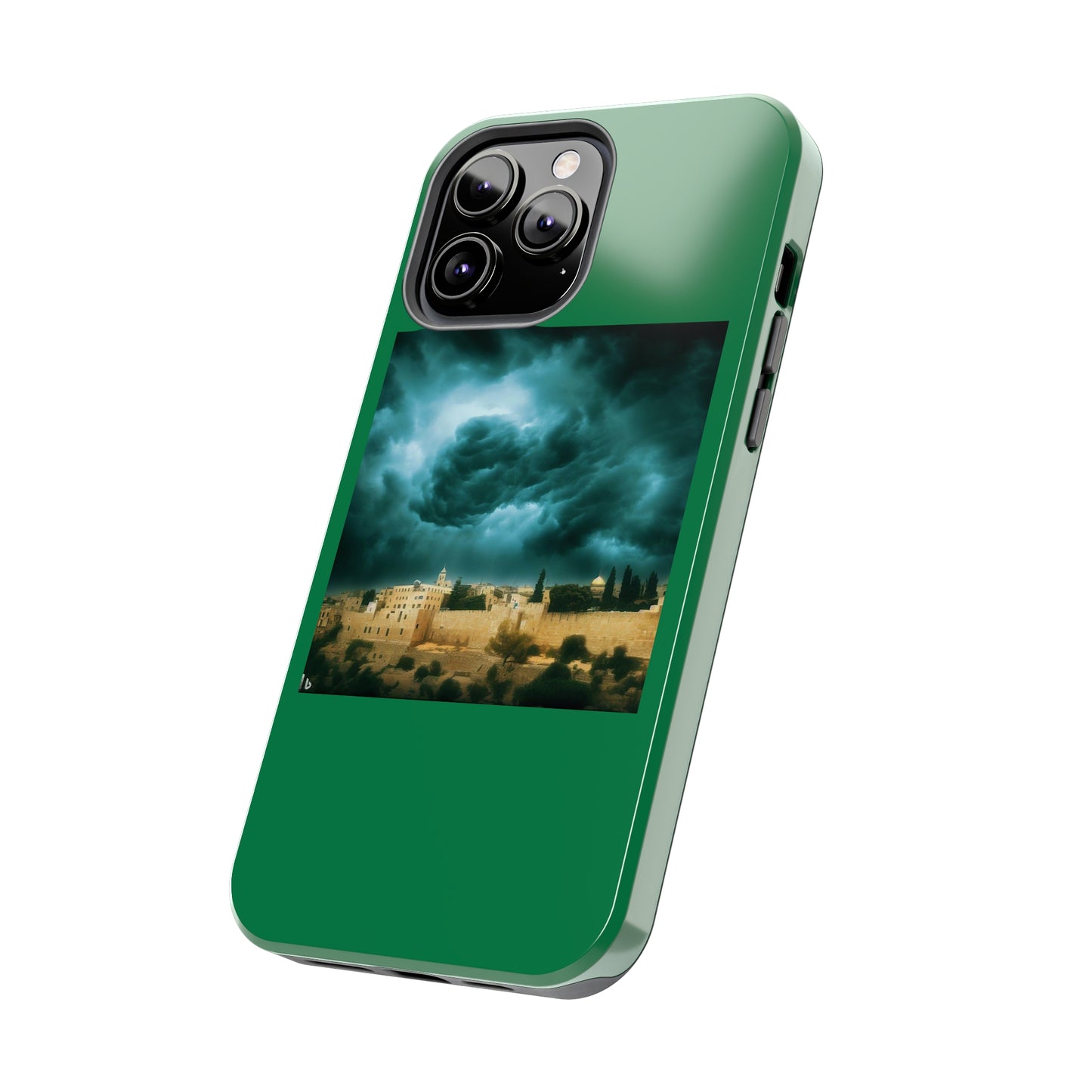 AImagination Collection iPhone Tough Case - "Storm Over Jerusalem" - The God Ball Originals by Chris Rabalais (2024)